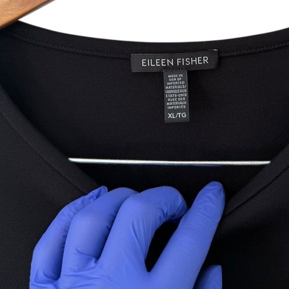 Eileen Fisher black crew neck top Plus size 1X - Picture 3 of 11